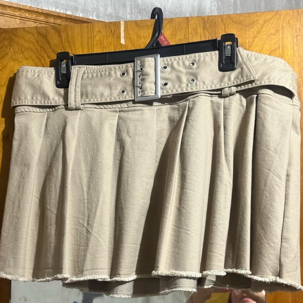 No Boundaries Cream Asymmetrical Skater Skirt